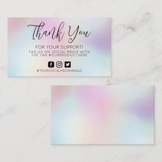 Roze Blauw Hartelijk dank voor uw fantastische Vis Visitekaartje (Voorkant / Achterkant)