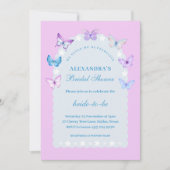 Roze Blauw Hij geeft me vlinders Vrijgezellenfeest Kaart (Voorkant)