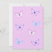 Roze Blauw Hij geeft me vlinders Vrijgezellenfeest Kaart (Achterkant)