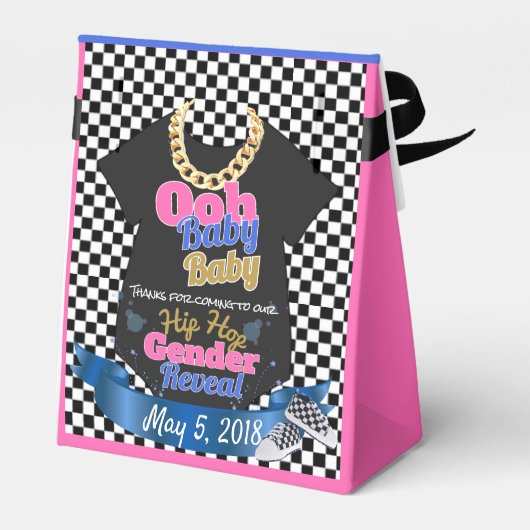 Roze & Blauw | Hip Hop Geslacht onthullen Tent Fav Bedankdoosjes (Achterkant)