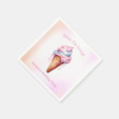 Roze Blauw Ice Cream Cone Verjaardagsfeest Servet (Hoek)