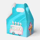 Roze Blauw Ice Cream Truck Verjaardagsfeest Bedankdoosjes (Achterkant)
