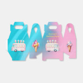 Roze Blauw Ice Cream Truck Verjaardagsfeest Bedankdoosjes (Uitgevouwen)