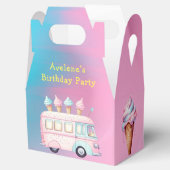 Roze Blauw Ice Cream Truck Verjaardagsfeest Bedankdoosjes (Geopend)
