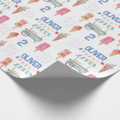 Roze blauw ijs cadeaupapier (Hoek)