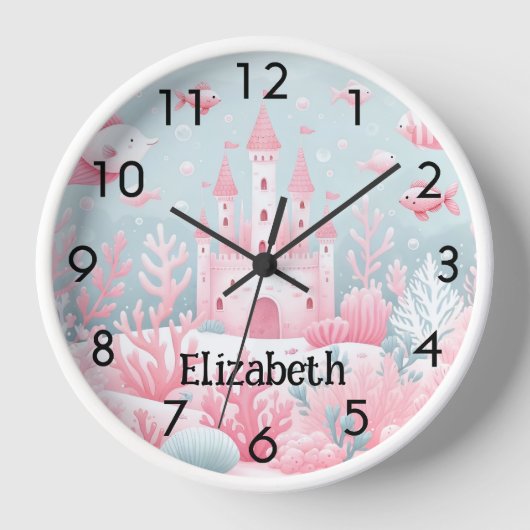 Roze blauw kasteelvis zee onderwater fantasie (Voorkant)