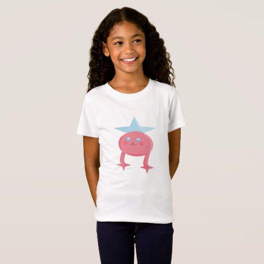 Roze blauw Kinder kunstontwerp T-shirt (Voorkant volledig)