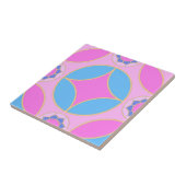 roze blauw - klassiek Deco-patroon Tegeltje (Zijkant)