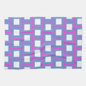 Roze Blauw Kleurrijke Vierkanten Modern 4Sascha Theedoek (Horizontaal)