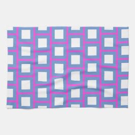 Roze Blauw Kleurrijke Vierkanten Modern 4Sascha Theedoek