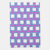 Roze Blauw Kleurrijke Vierkanten Modern 4Sascha Theedoek (Verticaal)