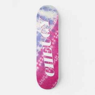 Roze blauw kleurstofkaatbord persoonlijk skateboard