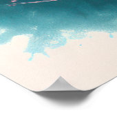 Roze Blauw Krijt Tekening Vis II Poster (Hoek)