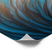 Roze Blauw Krijt Tekening Vis IV Poster (Hoek)