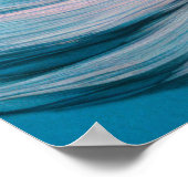 Roze Blauw Krijt Tekening Vis VII Poster (Hoek)