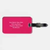 Roze blauw kust zonsondergang fotoscript aangepast bagagelabel (Achterkant horizontaal)