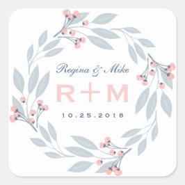 Roze blauw leder met woeste Sticker