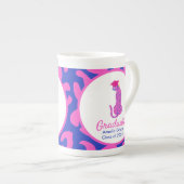 Roze & Blauw Leopard Afstuderen Edition Porselein Kop (Voorkant rechts)