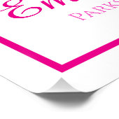 Roze & Blauw Leopard Afstuderen Glanzend Poster (Hoek)