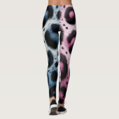 Roze & Blauw Leopard Bont Dierenprint Vlekken Leggings (Achterkant)