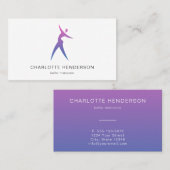 Roze Blauw Logo Silhouette Dance School Academy Visitekaartje (Voorkant / Achterkant)