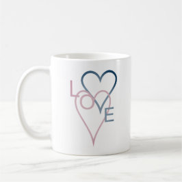Roze & Blauw Loveheart Design Koffiemok