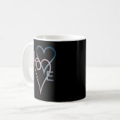 Roze & Blauw Loveheart Design Koffiemok (Voorkant links)