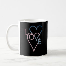 Roze & Blauw Loveheart Design Koffiemok