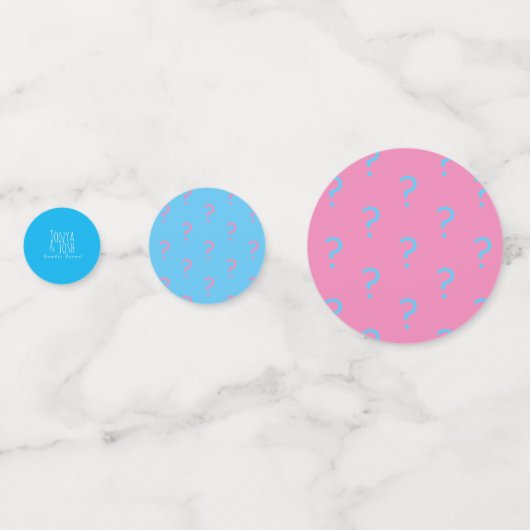 Roze blauw meisje of jongen gender onthullen confetti (Achterkanten)