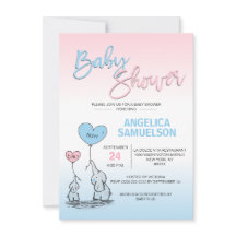 Roze Blauw Meisje of Jongen Neutraal Olifant Baby