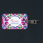Roze blauw Mexicaans Spaans Talavera tegels Bagagelabel<br><div class="desc">Roze blauw Mexicaans Spaans Talavera tegels gepersonaliseerde bagagelabels. Heldere opvallende kleuren gepersonaliseerde labels</div>