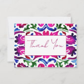 Roze blauw Mexicaans Talavera tegels bruiloft dank Bedankkaart (Voorkant)