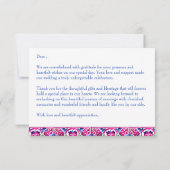 Roze blauw Mexicaans Talavera tegels bruiloft dank Bedankkaart (Achterkant)