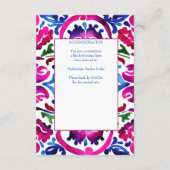 Roze blauw Mexicaans Talavera tegels bruiloft deta Informatiekaartje (Achterkant)