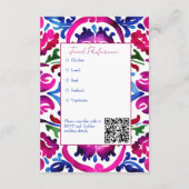 Roze blauw Mexicaans Talavera tegels bruiloft RSVP Informatiekaartje (Achterkant)