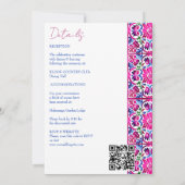 Roze blauw Mexicaans Talavera tegels bruiloft sjab Kaart (Achterkant)