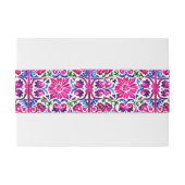 Roze blauw Mexicaans Talavera tegels bruiloft sjab Uitnodigingen Wikkel (Achterkant Voorbeeld)