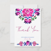 Roze blauw Mexicaanse talavera tegels bruiloft Bedankkaart (Voorkant)