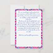 Roze blauw Mexicaanse talavera tegels bruiloft Bedankkaart (Achterkant)