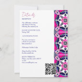 Roze blauw Mexicaanse tegel alles in een bruiloft Kaart (Achterkant)