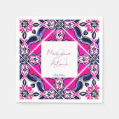 Roze blauw Mexicaanse tegel bruiloft servies sjabl Servet (Voorkant)