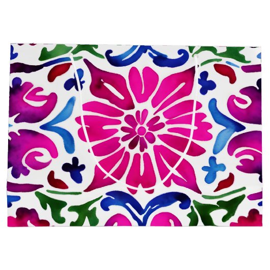 Roze blauw Mexicaanse tegels bruid squad bachelore Groot Cadeauzakje (Achterkant)