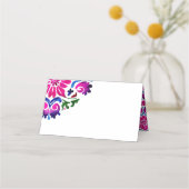 Roze blauw Mexicaanse tegels trouwnaam en tafel Plaatskaartje (Achterkant)