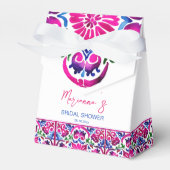 Roze blauw Mexicaanse tegels vrijgezellenfeest Bedankdoosjes (Voorkant Zijde)