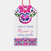 Roze blauw Mexicaanse tegels vrijgezellenfeest gun Cadeaulabel (Voorkant)
