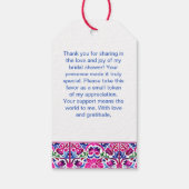 Roze blauw Mexicaanse tegels vrijgezellenfeest gun Cadeaulabel (Achterkant)