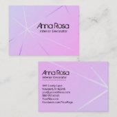 *~* Roze Blauw Modern Geometrisch Roos Goudfolie Visitekaartje (Voorkant / Achterkant)