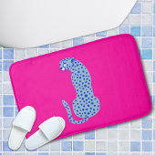 Roze & Blauw Modern Oerwoud Cheetah Exotische Badm Badmat