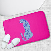 Roze & Blauw Modern Oerwoud Cheetah Exotische Badm Badmat