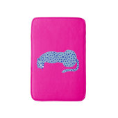 Roze & Blauw Modern Oerwoud Cheetah Exotische Badm Badmat (Voorkant Verticaal)